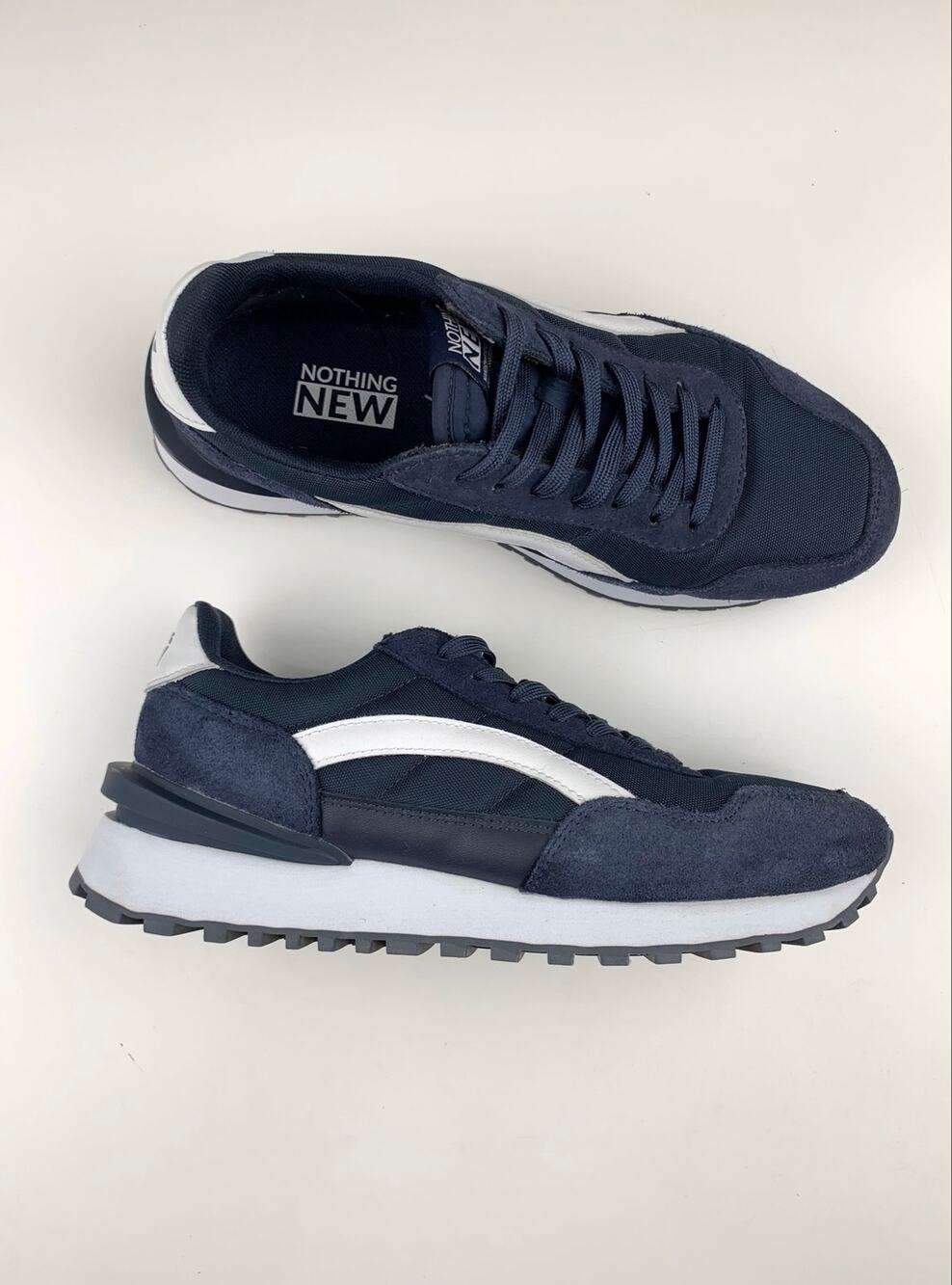 Nothing New Verge Lifestyle Running Sneakers Blue Suede Retro Women's 7.5